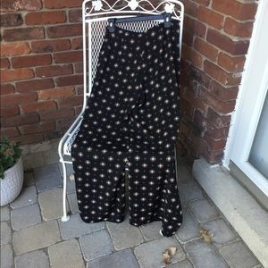 GB Wide Leg Black Casual Pants Sailor Buttons